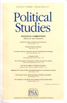 Political Studies Volume 45, Issue 3 - Special Issue on Political Corruption  