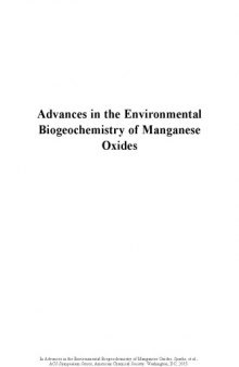 Advances in the environmental biogeochemistry of manganese oxides