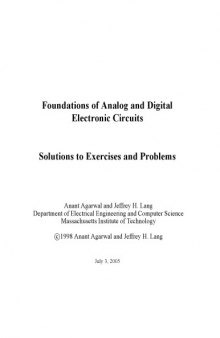 Foundations of analog and digital electronic circuits: solutions to exercises and problems