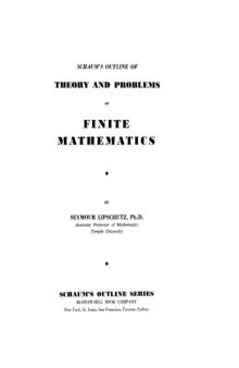 Finite Mathematics [Schaum's Outlines]