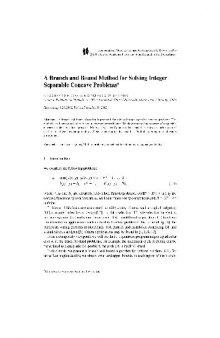 A Branch and Bound Method for Solving Integer Separable Concave Problems