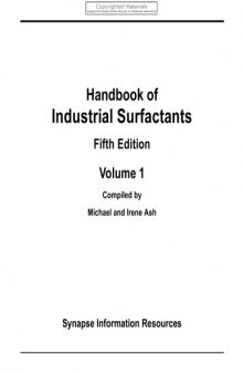 Handbook of industrial surfactants