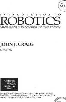 Introduction to Robotics Mechanic and Control
