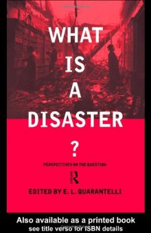What Is A Disaster?: Perspectives on the Question