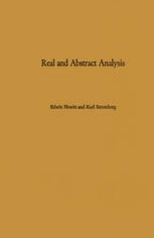 Real and Abstract Analysis: A modern treatment of the theory of functions of a real variable