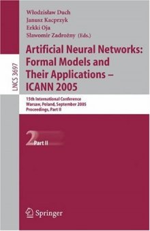 Artificial Neural Networks: Formal Models and Their Applications – ICANN 2005: 15th International Conference, Warsaw, Poland, September 11-15, 2005. Proceedings, Part II