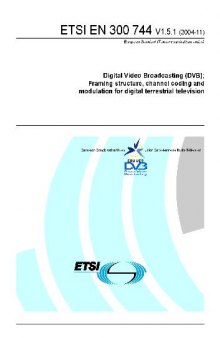 Digital Video Broadcasting (DVB); Framing structure, channel coding and modulation for digital terrestrial television