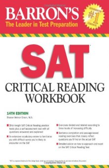 Barron's SAT Critical Reading Workbook, 14th Edition