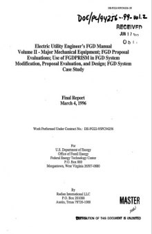 Electrical Util Engineers FGD Manual Vol II [major mech equip]