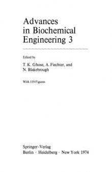 Advances in Biochemical Engineering, Volume 003