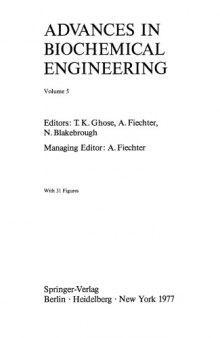 Advances in Biochemical Engineering, Volume 005