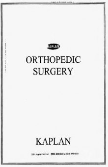 Kaplan USMLE Step 2: Orthopedic Surgery