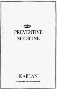 Kaplan USMLE Step 2: Preventive Medicine