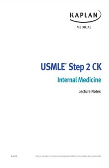 USMLE Step 2 CK Lecture Notes: Internal Medicine