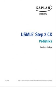 USMLE Step 2 CK Lecture Notes: Pediatrics