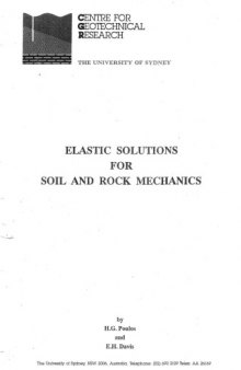 Elastic Solutions for Soil and Rock Mechanics (Soil Engineering)