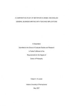 A Comparative Study of Metaphor in Arabic and English: General Business Writing With Teaching Implications 