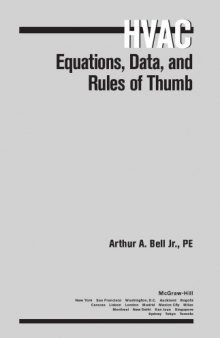 HVAC : equations, data, and rules of thumb