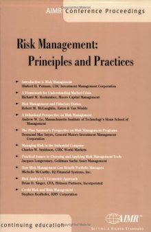 Risk Management: Principles and Practices