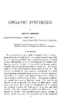 Organic Syntheses An annual publication of satisfactory methods