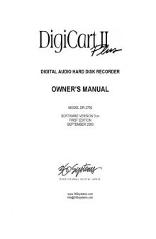 360 SYSTEMS DigiCart II+ Digital Audio Hard Disk Recorder (DR-2750)