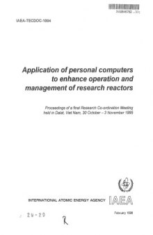 Appl of PCs to Enhance Oper, Mgmt of Research Reactors (IAEA TECDOC-1004)