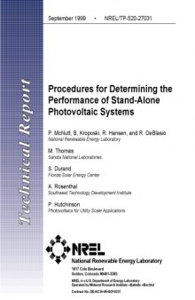 Procedures for determining the performance of stand-alone photovoltaic systems