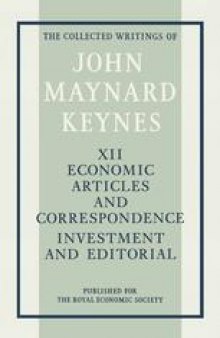 Economic Articles and Correspondence: Investment and Editorial