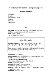 A Dictionary for School – Gerlyver rag Skol (Cornish)