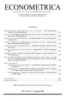 Econometrica (2009) Vol.76 N°6 