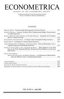 Econometrica (2010) Vol. 78 N°4 