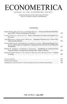 Econometrica (2008) Vol. 76 N° 4 