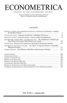 Econometrica (2011) Vol. 79 N°1