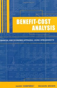 Benefit-Cost Analysis - Financial And Economic Appraisal Using Spreadsheets