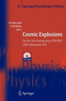 Cosmic Explosions: On the 10th Anniversary of SN1993J (IAU Colloquium 192)