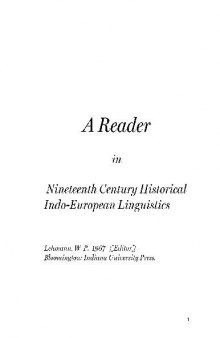 A Reader in Nineteenth Century Historical Indo-European Linguistics