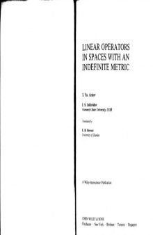 Linear operators in spaces with an indefinite metric