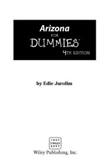 Arizona For Dummies, 4th edition (Dummies Travel)