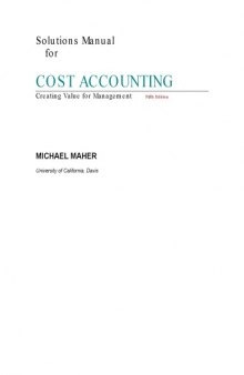 solution manual management for cost accounting