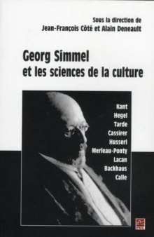 Georg Simmel et les sciences de la culture  