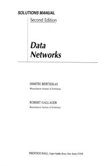 Instructor's Solutions Manual for Data Networks