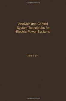 Analysis and Control System Techniques for Electric Power Systems