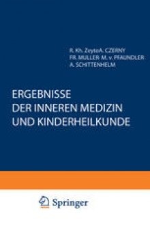 Ergebnisse der Inneren Medizin und Kinderheilkunde: Einundfünfzigster Band