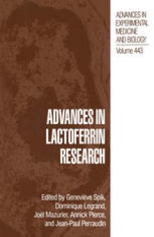 Advances in Lactoferrin Research