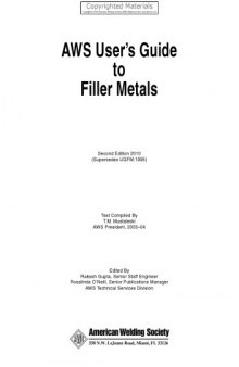 American Welding Society (AWS) user's guide to filler metals