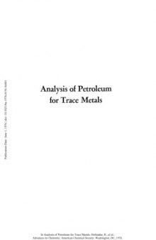 Analysis of Petroleum for Trace Metals
