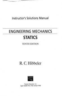 Engineering Mechanic STATICS  (Solutions)