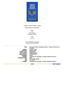 Computer Assisted Language Learning: Programme Structure and Principles  