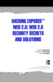 Hacking exposed Web 2.0 : Web 2.0 security secrets and solutions