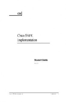 CCSP-Cisco SAFE Implementation Student Guide V2.0